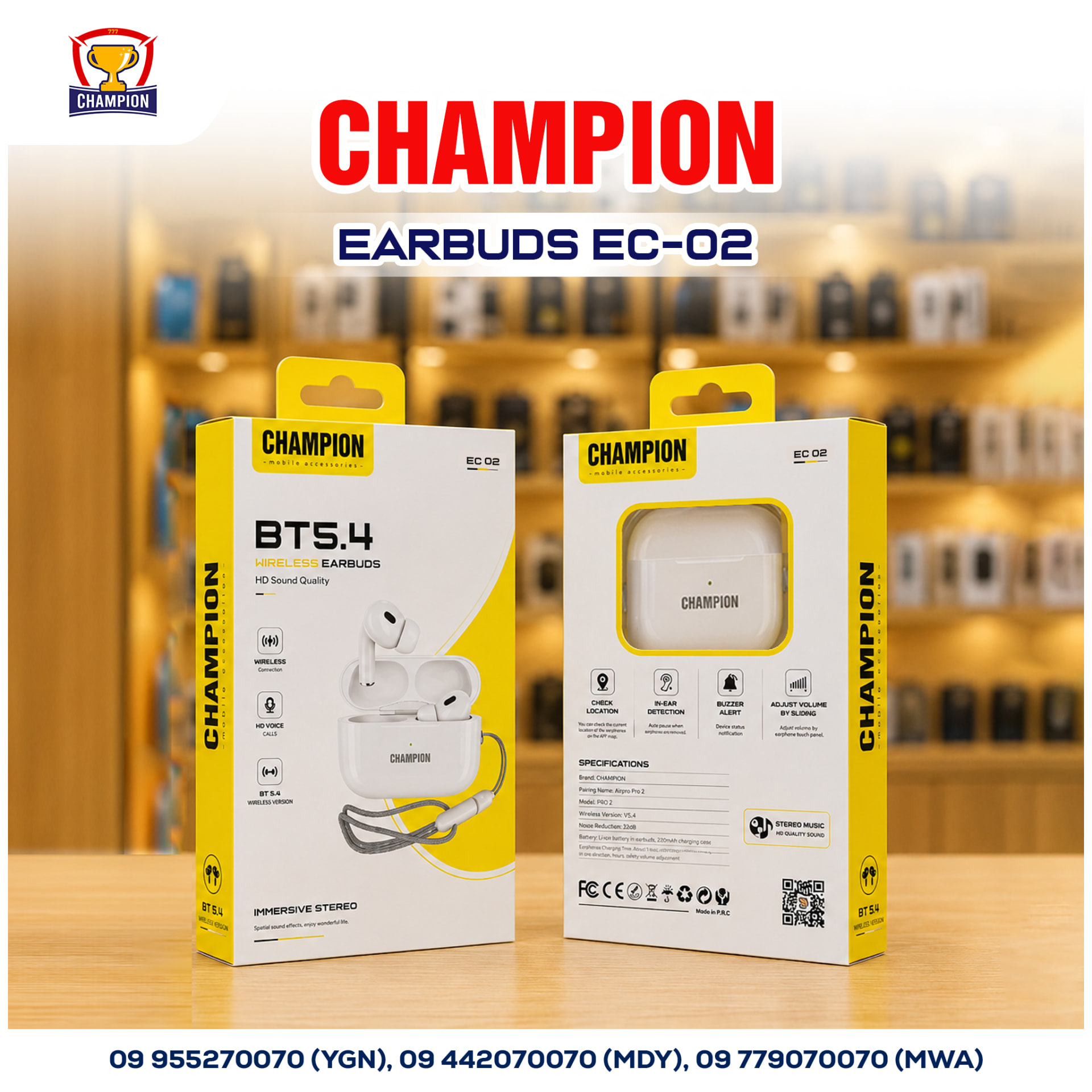 CHAMPION EC-02 wireless earbuds
