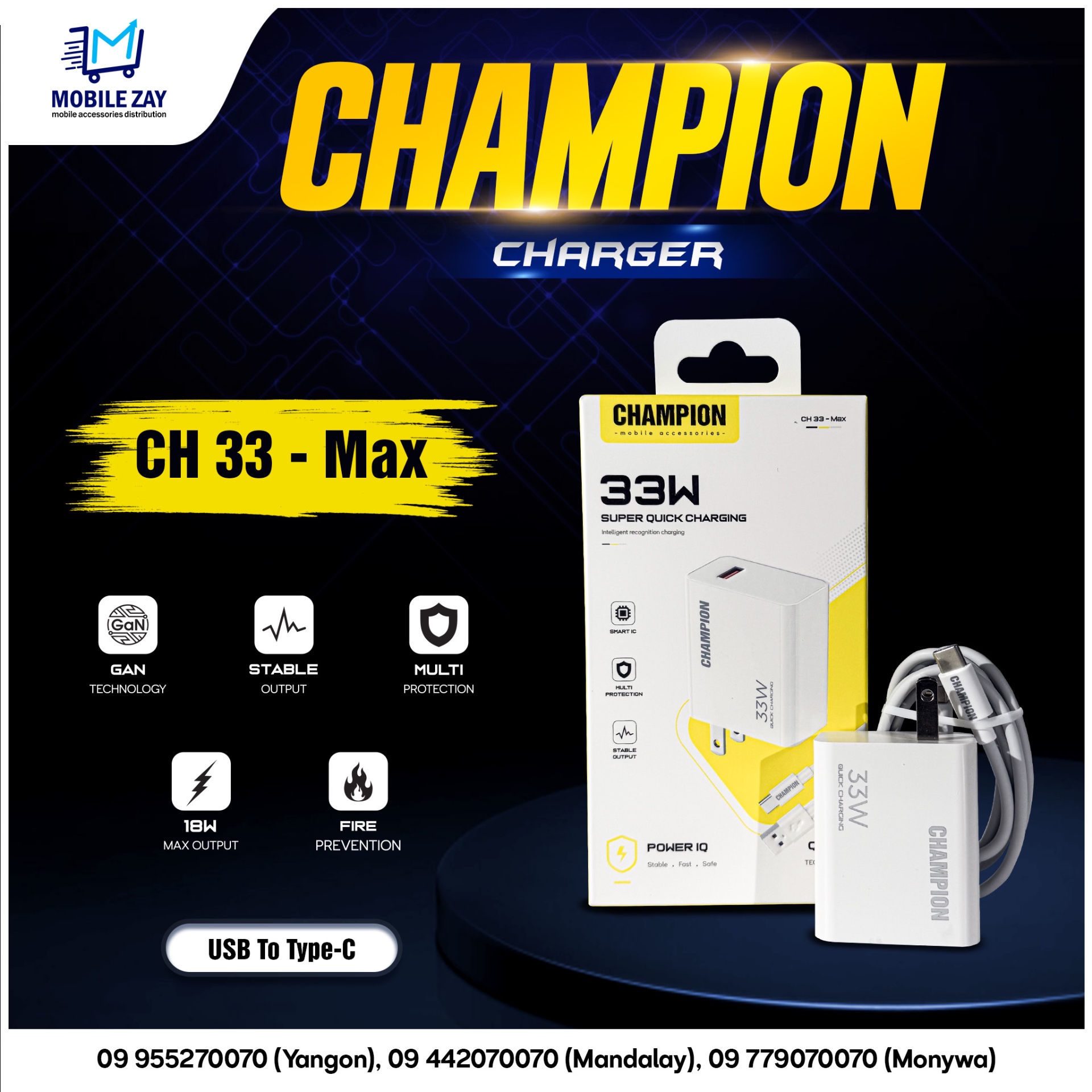 CHAMPION CH 33 Max charger